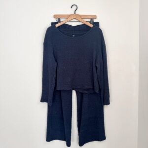 Gap Navy Blue Cozy Teddy Pajama Lounge Set Size Large